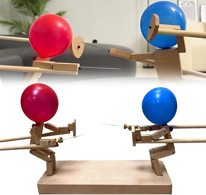 Ballonschlachtspiel mit Holzpuppen
