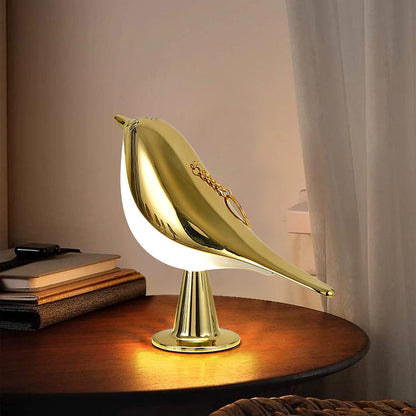Moderne Holz LED Tischlampe Vogel Design
