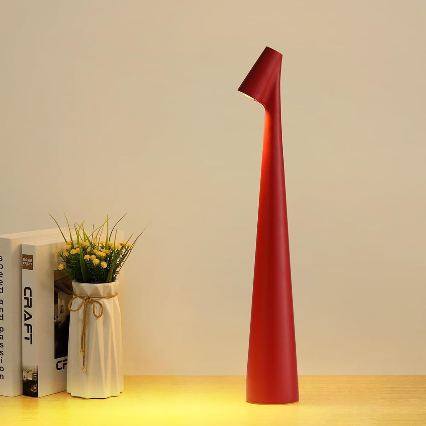 Tischlampe Modern Rot Metall LED Licht
