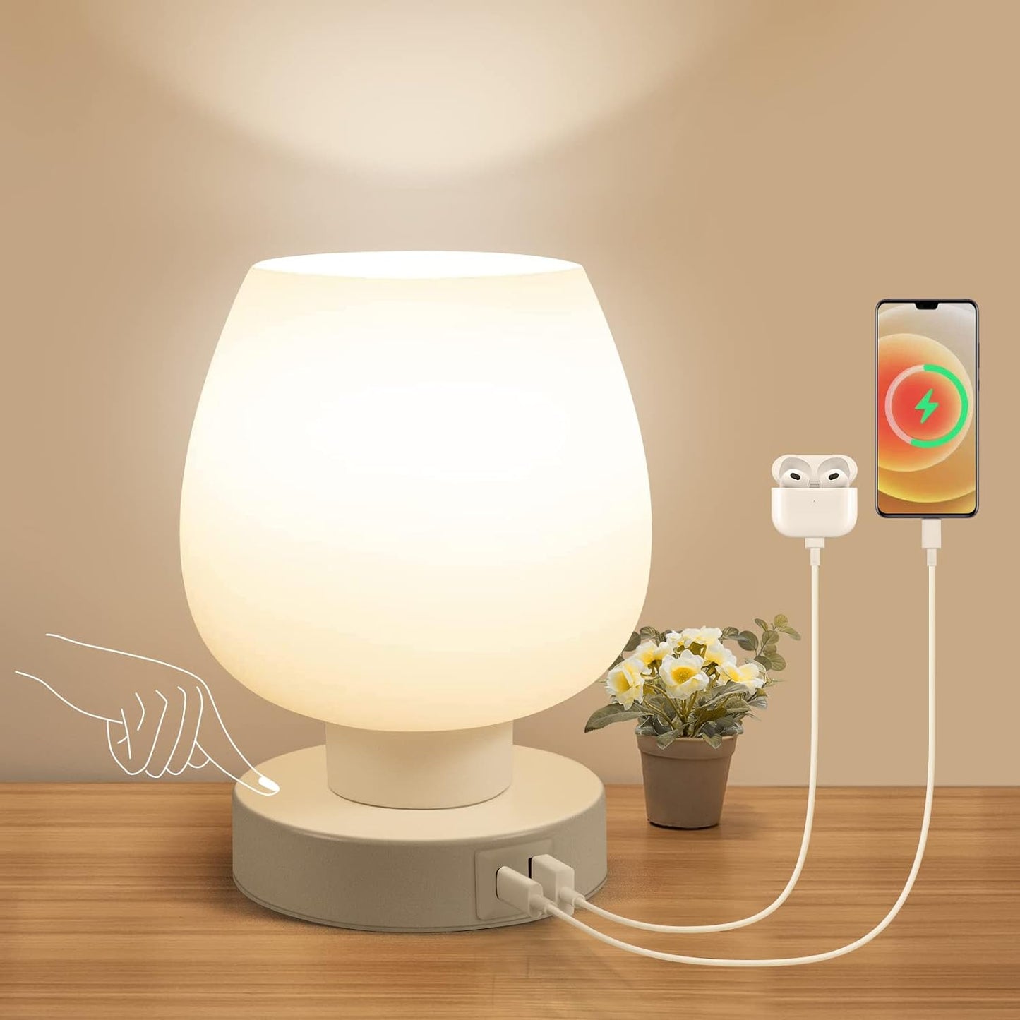 Nachttischlampen mit Touch-Funktion Set von 2