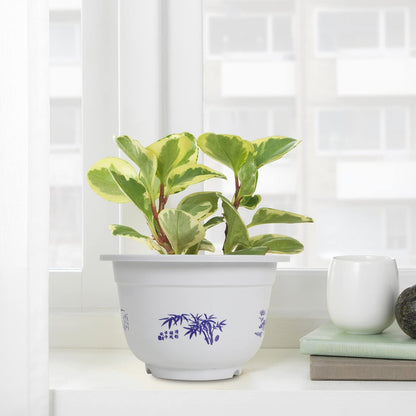Blumentopf aus Kunststoff mit Bambusmotiv – Eleganter Pflanztopf für Balkon und Garten