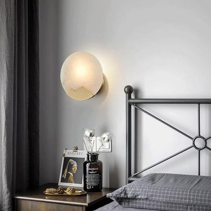 Wandlampe LED Nordic Minimalistisch - Lampe aus Marmor und Messing mit Dimmer
