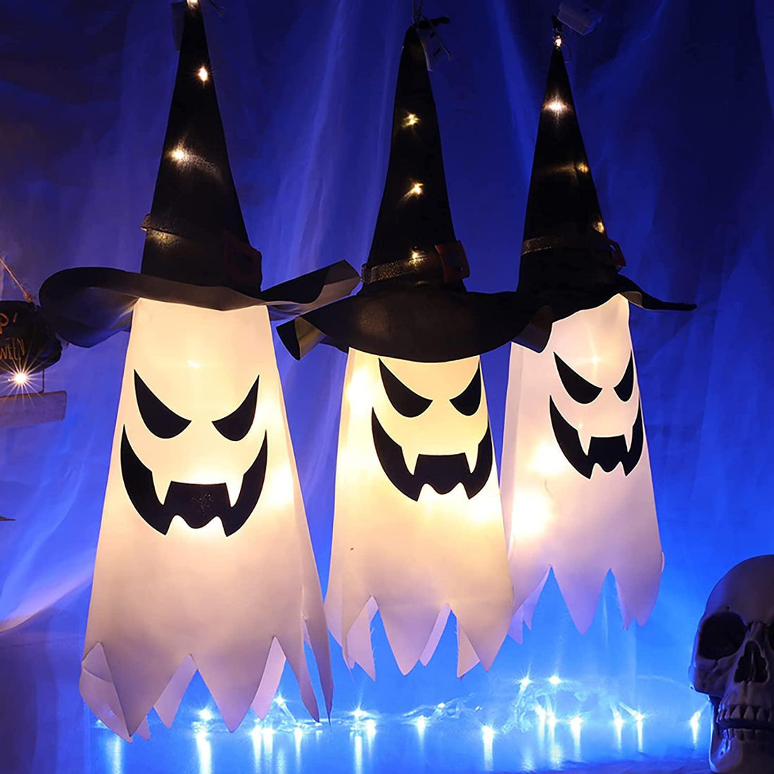 Blitzender Geist: LED Halloween Feier Hexenhut