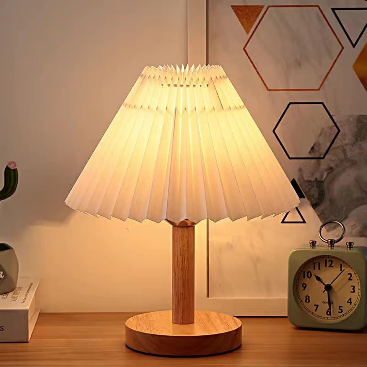 NordGlow Faltbare Tischlampe mit Falten - USB-betriebene Nachtlampe