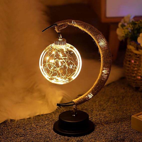 Verzauberte Mondlampe - Magischer Glas Mond mit LED Licht