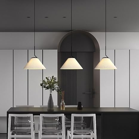 Aufhängung Nordic Plissée Creme – Elegantes skandinavisches Design aus LED-Stoff
