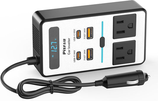 200W Auto Wechselrichter - DC 12V Auf 220V Ac Mit Usb-C & Schnellladefunktion