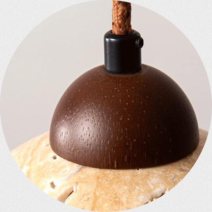 Suspension aus Naturmarmor – Elegante LED-Lampe aus Holz und Marmor