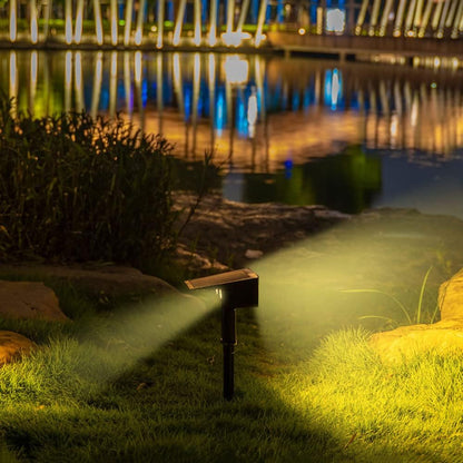 Solar LED Strahler – Außenbeleuchtung mit Solarplatte für Garten und Wege