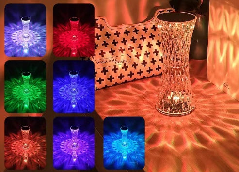 Wiederaufladbare Acrylkristall-Tischlampe für Schlafzimmer und Nachttisch