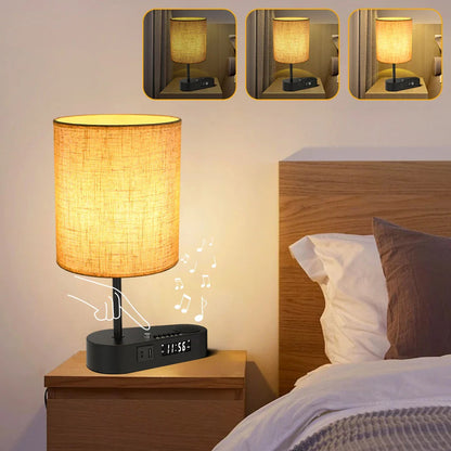 Garduru – Dimmbare LED-Nachttischlampe mit USB und Wecker für dein Schlafzimmer