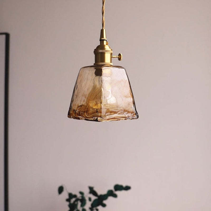 Eloise Vintage LED-Deckenlampen aus goldenem Metall und Glas für Schlafzimmer, Wohnzimmer, Esszimmer