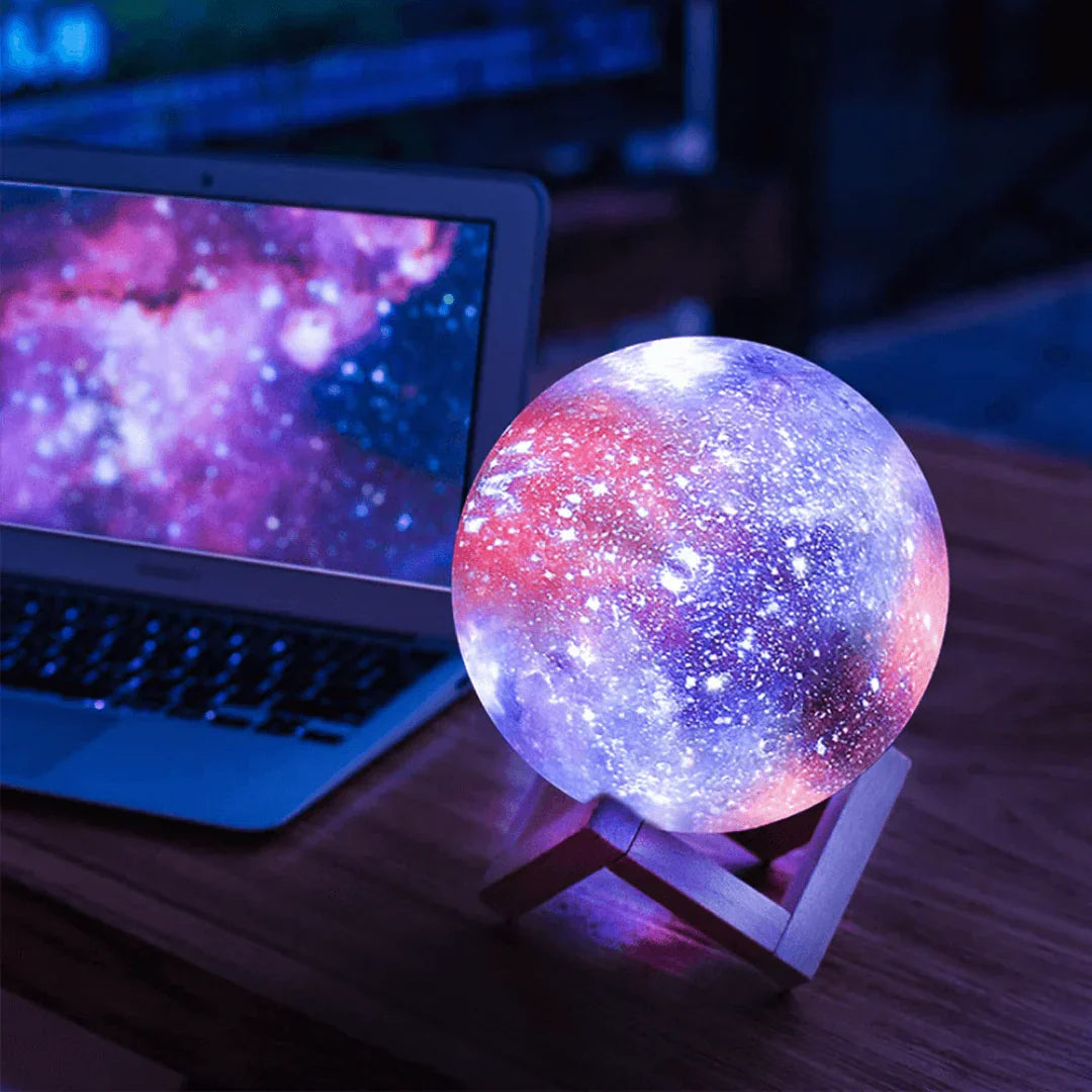 Garduru Galaxy Moon Lamp | 3D-Druck LED Mondlampe  | Farbwechsel | Touch & USB-Aufladung | Stimmungslicht für Zuhause