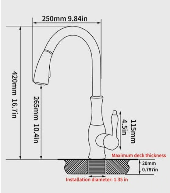 Anton - Ausziehbarer Küchenwasserhahn