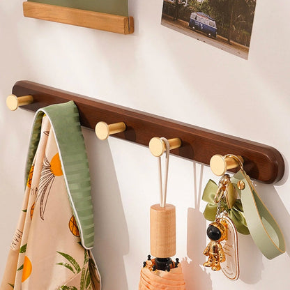 Vintage brauner Wandgarderobenständer mit Haken