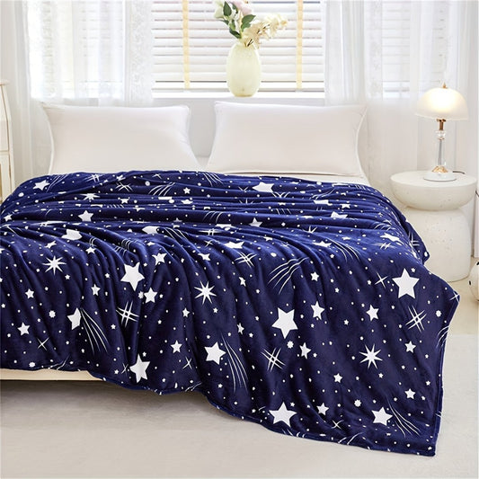 Fleece-Decke in Sternenblau für gemütlichen Wohn- und Büroskomfort