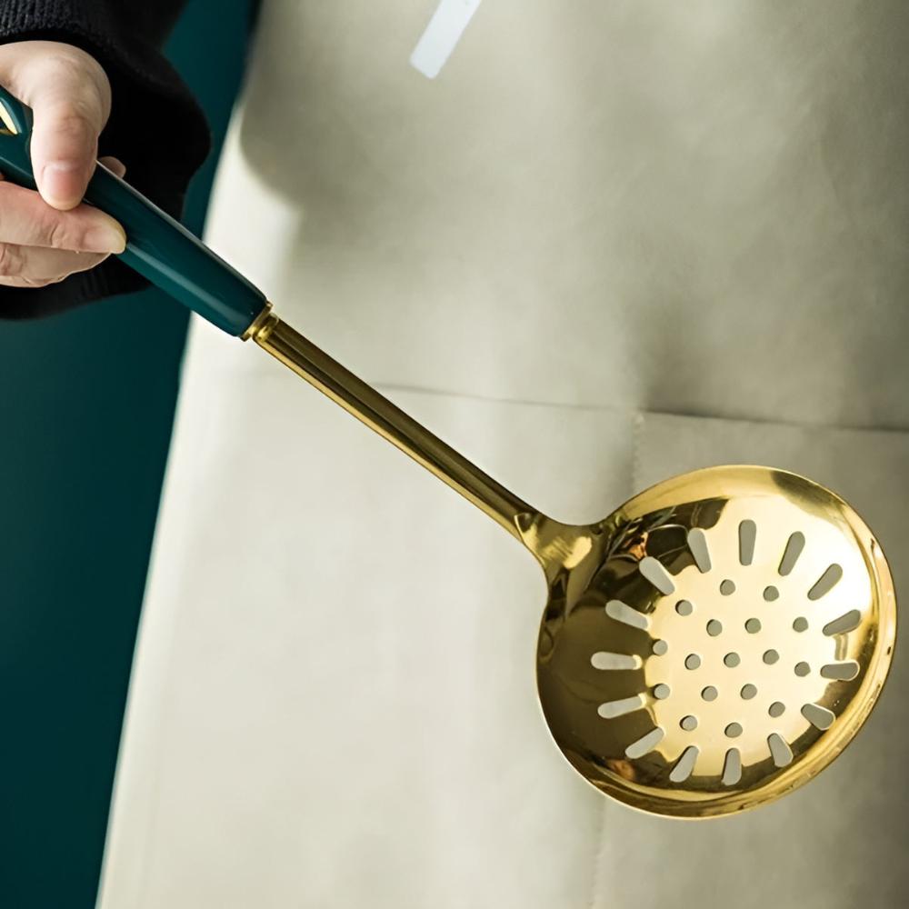 Goldenes Edelstahl Besteckset