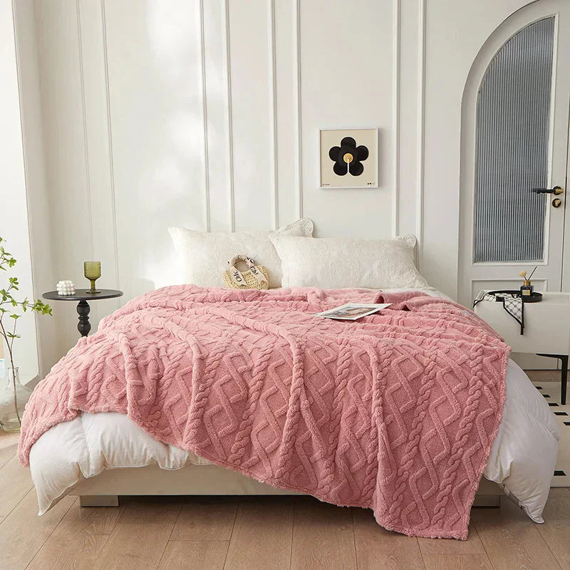 Doppelseitige Kuscheldecke aus Wolle