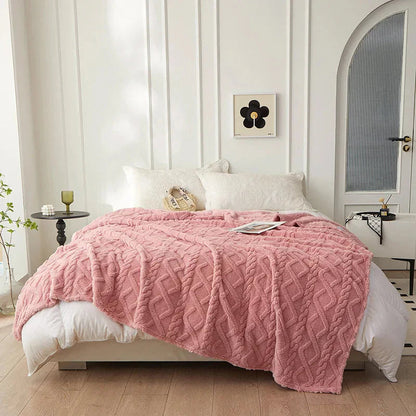 Doppelseitige Kuscheldecke aus Wolle