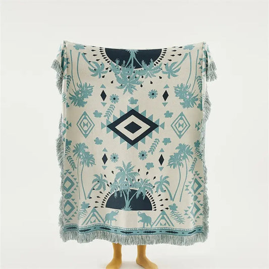 Azura Boho Geometrische Strickdecke