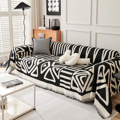 Geometrischer Boho-Stil Sofa-/Couchbezug