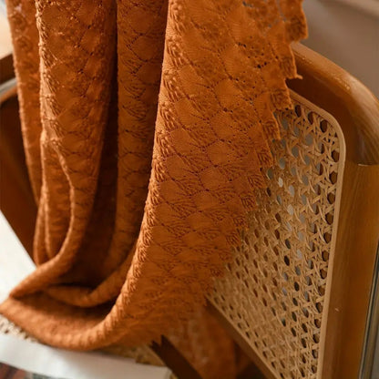 Amber Glow Boho Häkelvorhang