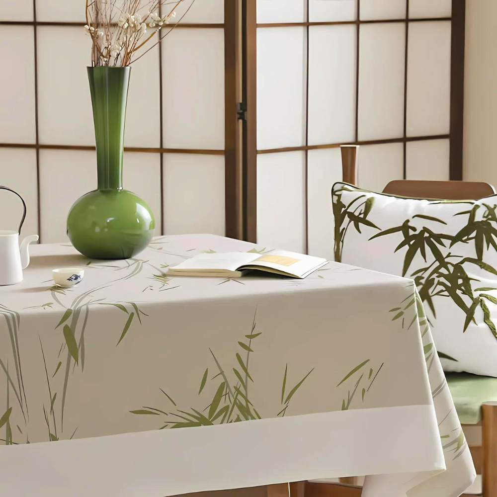 Elegante pastorale Bambus Zen Tischdecke