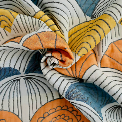 Shell Print Jacquard Baumwoll-Badehandtuch