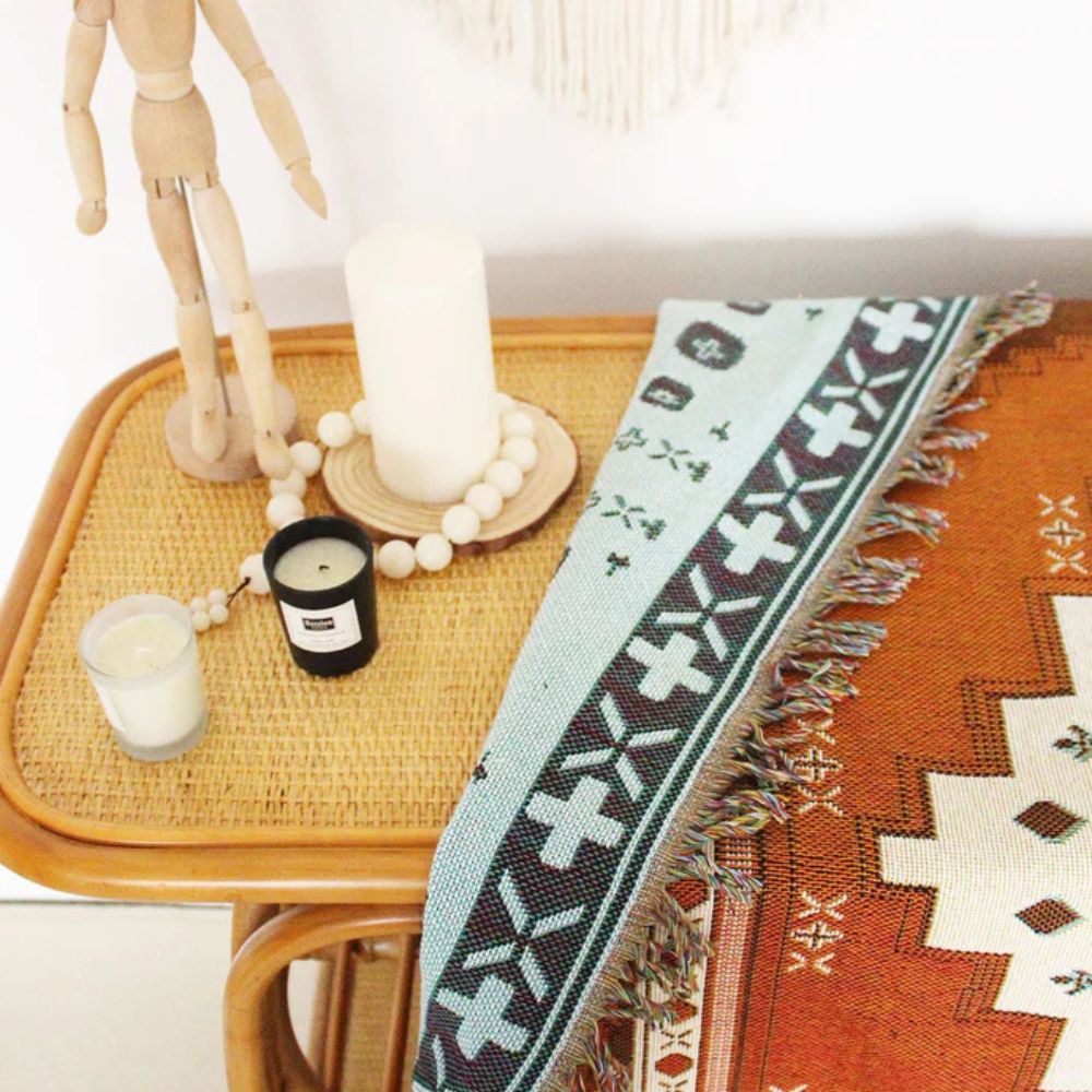 Boho Chic gemustertes Überwurfdecke