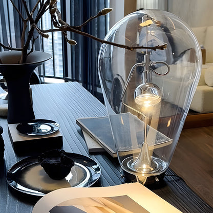 LumiMagnet – Industrielle Tischlampe aus Glas mit Dimmfunktion