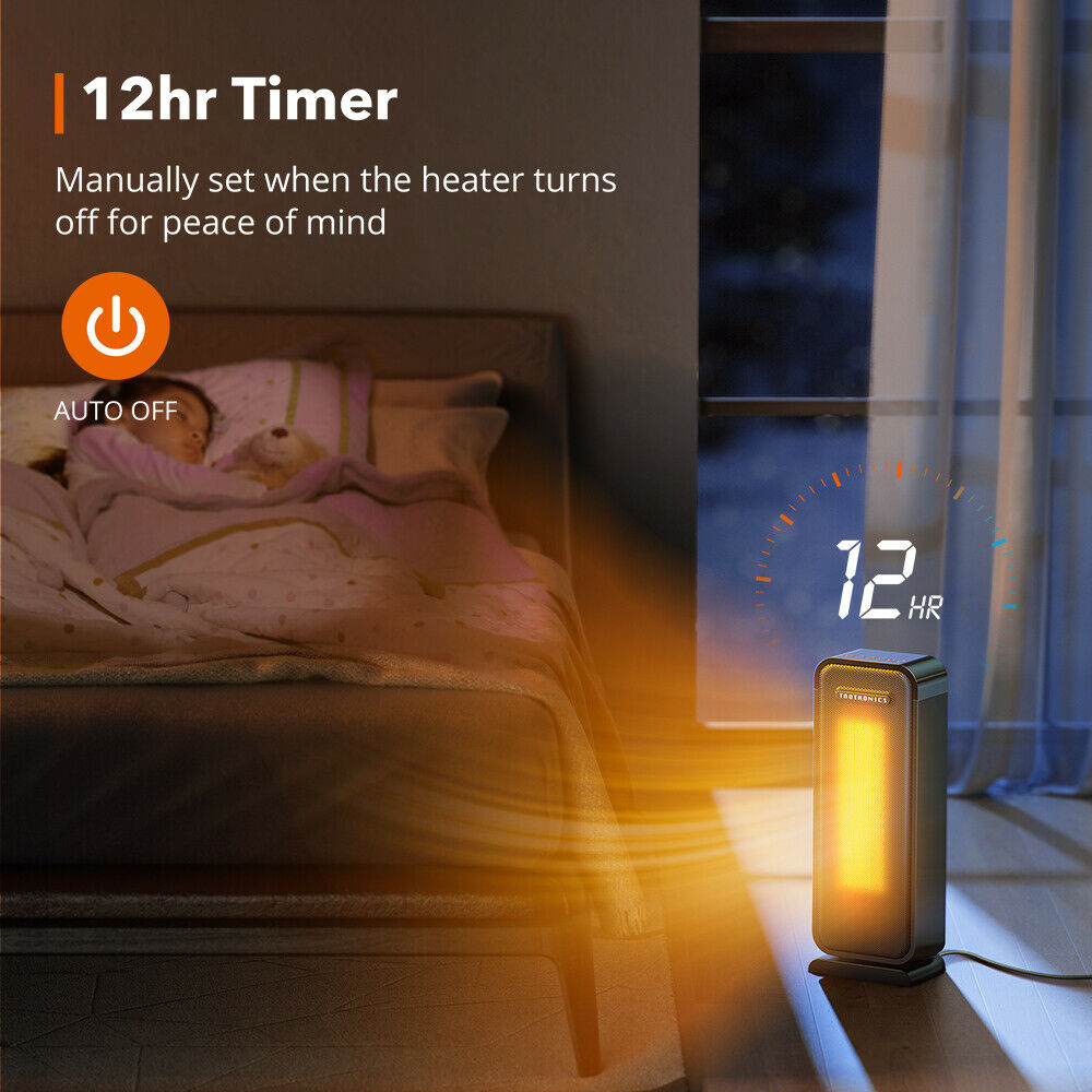 LuxRoyale Heizlüfter Innen tragbarer Bürolüfter einstellbares Thermostat 1500W