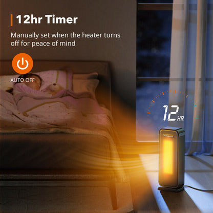 LuxRoyale Heizlüfter Innen tragbarer Bürolüfter einstellbares Thermostat 1500W