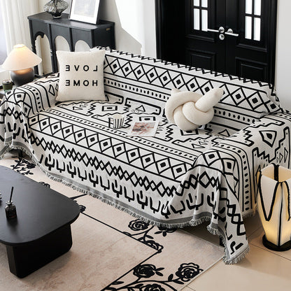 Schwarze Bohemia Sofa/Couch Bezug Werfen Decke