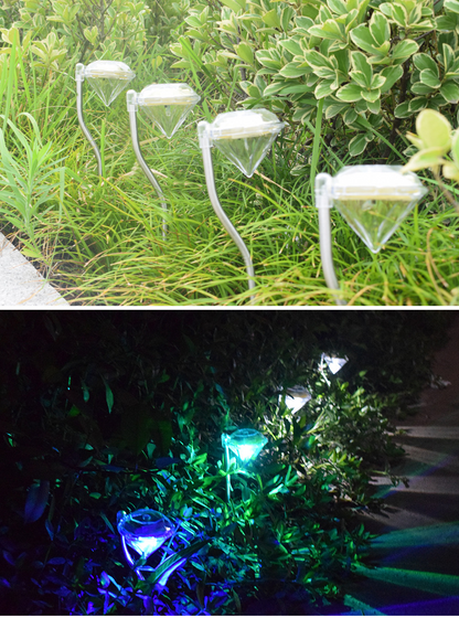 Solar Gartenleuchte in Diamantform – LED Lampen für den Außenbereich zur Dekoration und Beleuchtung