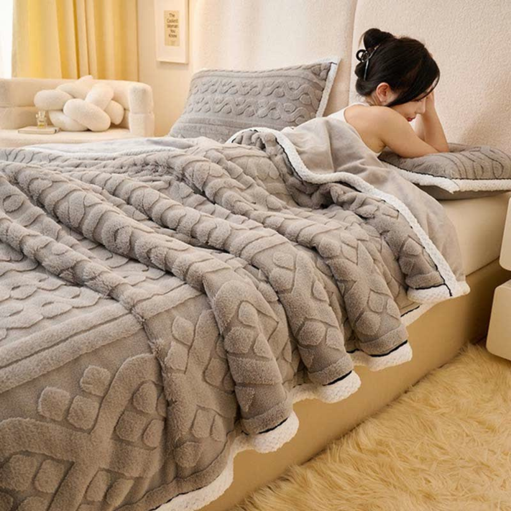 Samt Jacquard Weiche Fleece Decke
