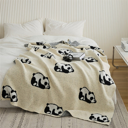 Süßes Panda weiches Strickwurfdecke