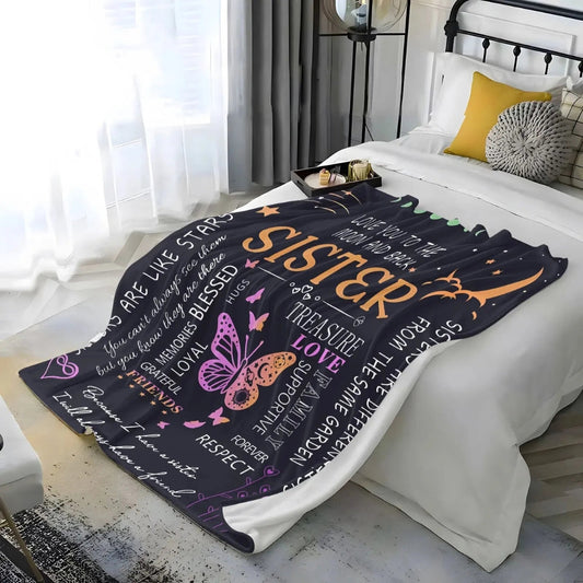 Love You Sister Geschenk Warme Decke