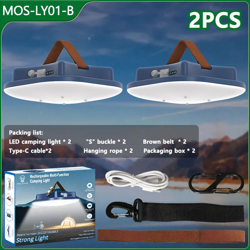 80W LED Solar-Aufladbare Campinglampe mit Magnet und Zoomfunktion