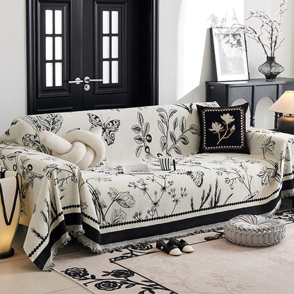 Romantische botanische Chenille Sofa-/Couchbezug