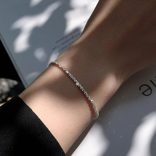 Armband Sterlingsilber | Elegante dünne Kette Geschenk Frauen