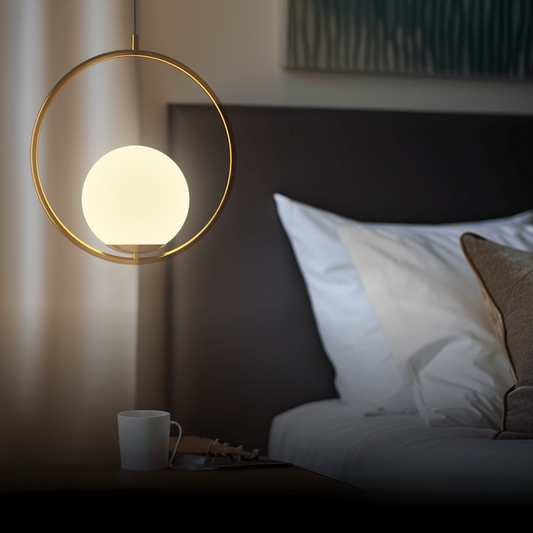 LED-Pendelleuchte Warmweiß Goldfinish für Zuhause und Bürodeko