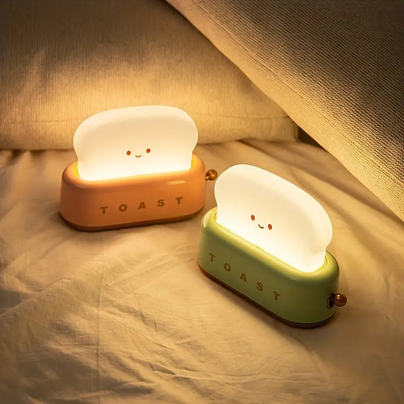 Cozy Glow - Kawaii Toast LED Nachtlicht für Schlafzimmer-Ambiente