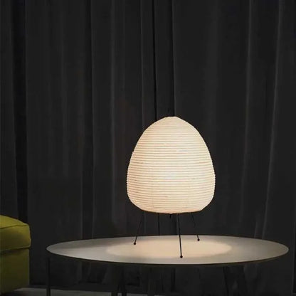 RoyaleGlow Akari Noguchi Tischlampe – Japanische Washi-Papierlaterne mit sanftem ambientem Licht
