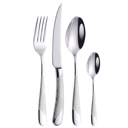 Ferran Elegance – Luxuriöses Edelstahlbesteckset mit diagonaler Textur (24/30/48/60-teilig)