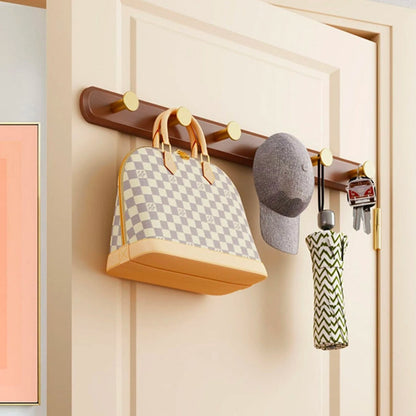 Vintage brauner Wandgarderobenständer mit Haken