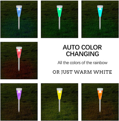 Solar LED Gartenleuchte mit Farbwechsel – Dekorative Außenbeleuchtung für Blumenbeete und Wege