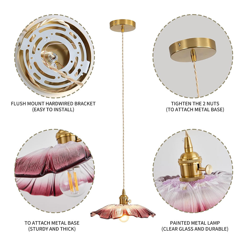 Vintage Florale Glas Pendelleuchte für das Esszimmer - Elegantes Retro-Design zur Beleuchtung Ihres Raumes