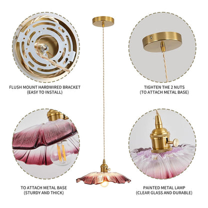 Vintage Florale Glas Pendelleuchte für das Esszimmer - Elegantes Retro-Design zur Beleuchtung Ihres Raumes