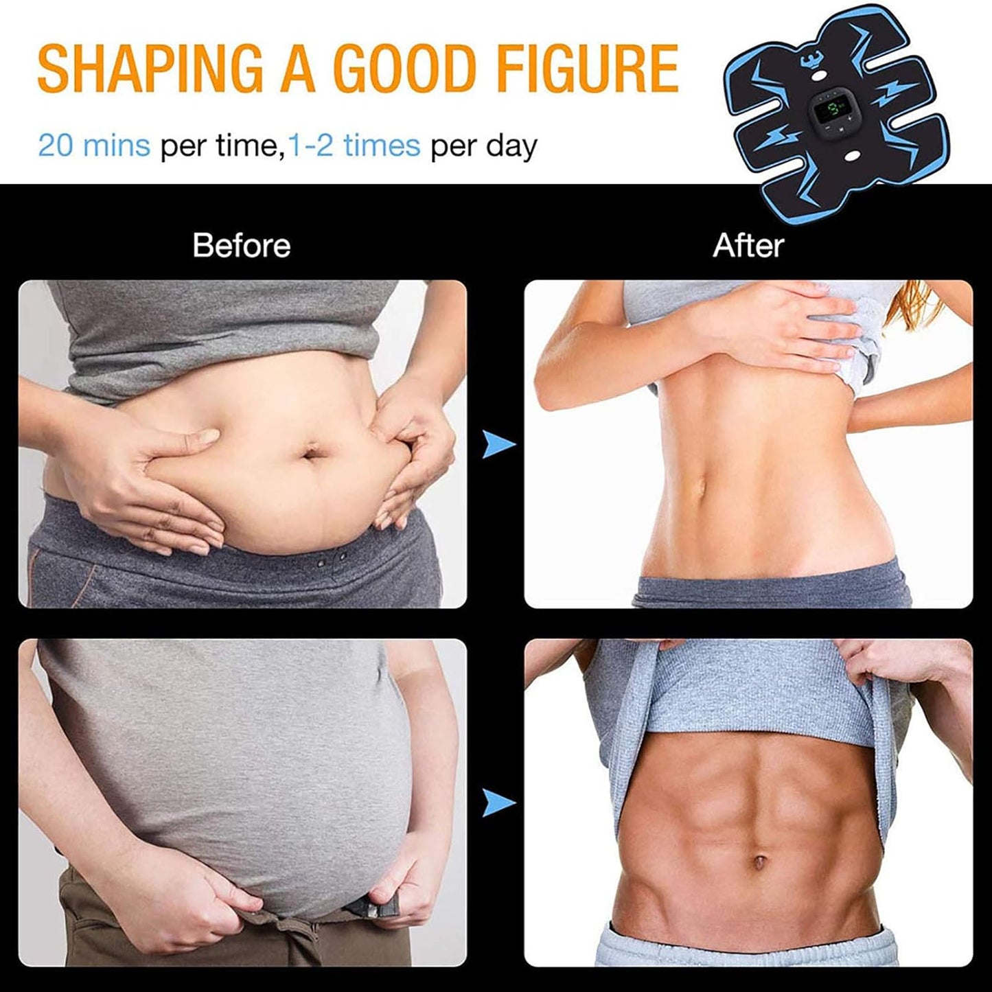 Abs Stimulator Gürtel mit EMS Muskeltraining