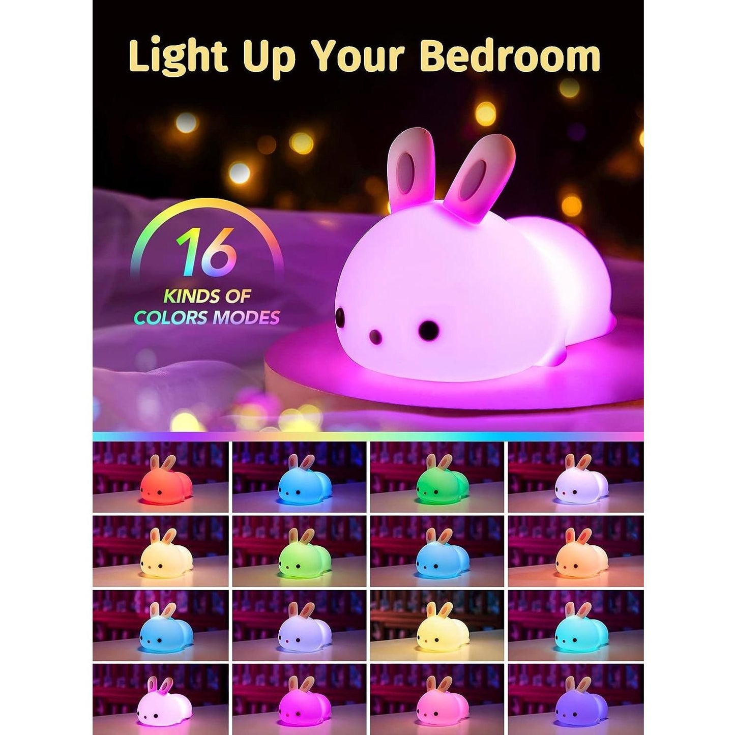 Garduru Lamp - Bunte Touch-Sensor-Rabbit LED-Nachtlampe